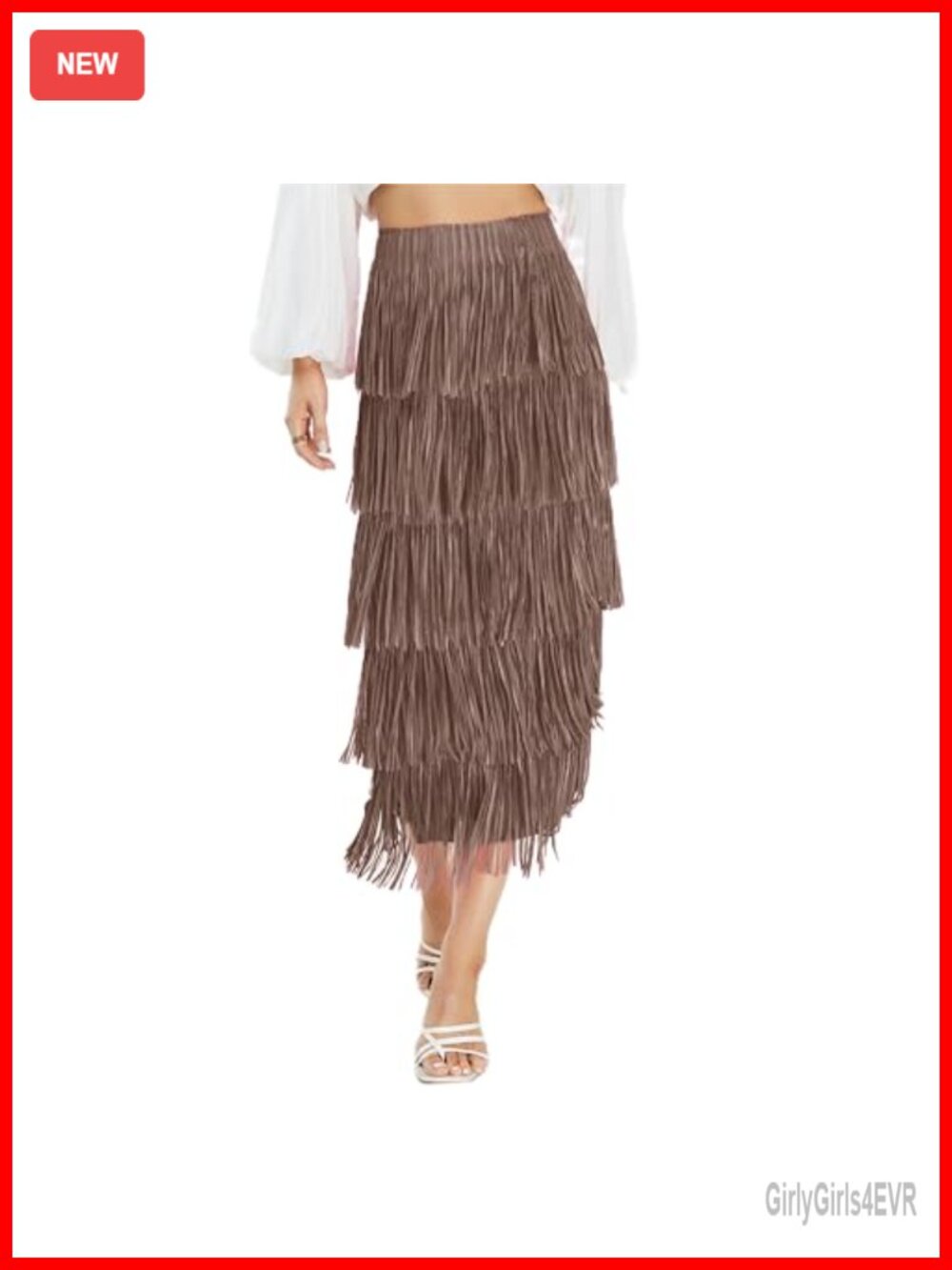 Fringe Trim High Waist Bodycon Pencil Maxi Skirt Summer Party Work